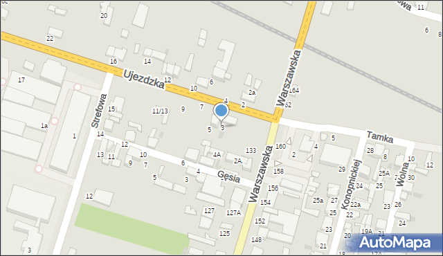 Tomaszów Mazowiecki, Ujezdzka, 3, mapa Tomaszów Mazowiecki