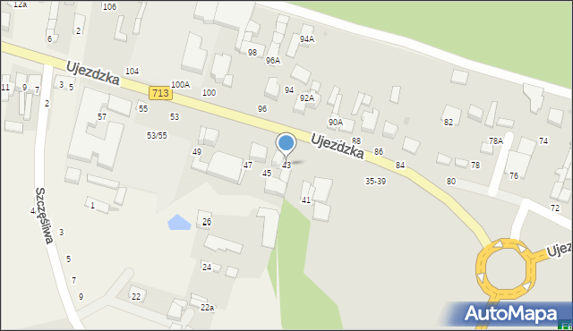 Tomaszów Mazowiecki, Ujezdzka, 43, mapa Tomaszów Mazowiecki