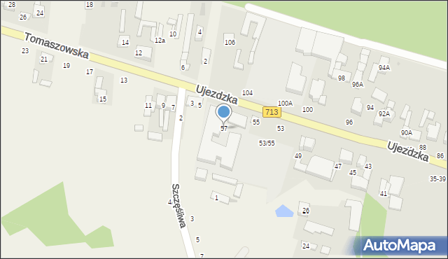 Tomaszów Mazowiecki, Ujezdzka, 57, mapa Tomaszów Mazowiecki