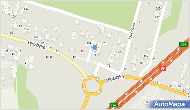 Tomaszów Mazowiecki, Ujezdzka, 76, mapa Tomaszów Mazowiecki