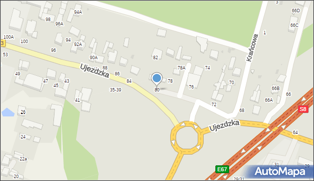 Tomaszów Mazowiecki, Ujezdzka, 80, mapa Tomaszów Mazowiecki