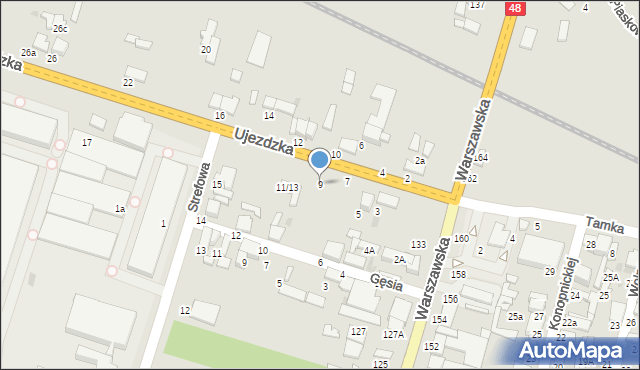 Tomaszów Mazowiecki, Ujezdzka, 9, mapa Tomaszów Mazowiecki