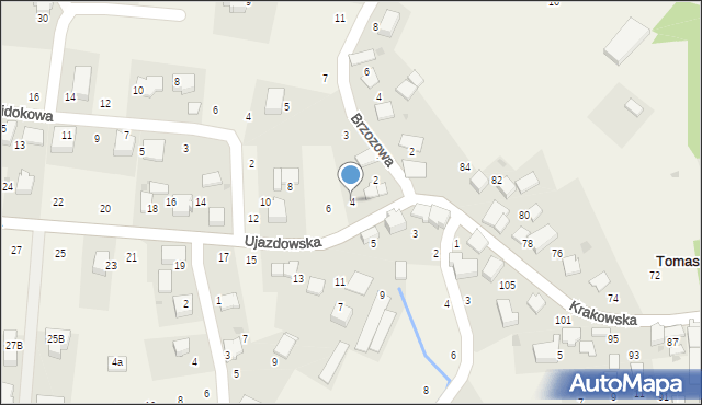 Tomaszowice, Ujazdowska, 4, mapa Tomaszowice