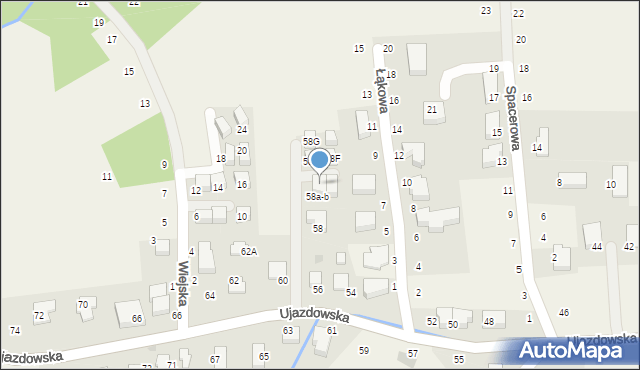 Tomaszowice, Ujazdowska, 58c-d, mapa Tomaszowice