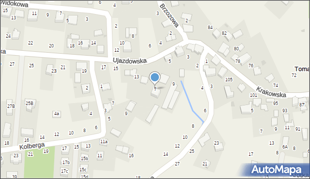 Tomaszowice, Ujazdowska, 7, mapa Tomaszowice