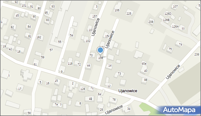 Ujanowice, Ujanowice, 108, mapa Ujanowice