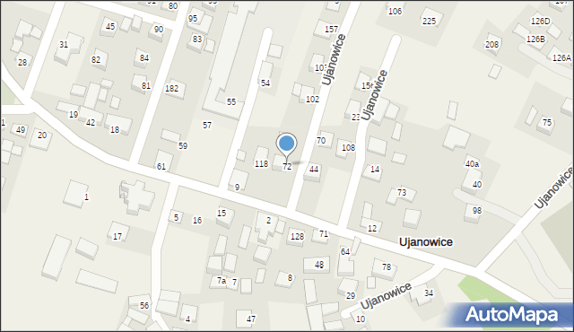 Ujanowice, Ujanowice, 72, mapa Ujanowice