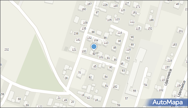 Ujanowice, Ujanowice, 92, mapa Ujanowice