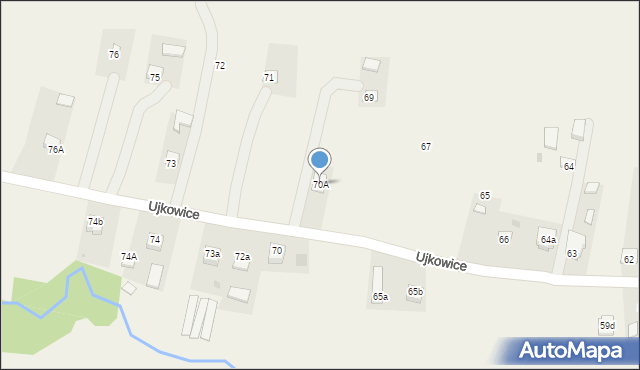 Ujkowice, Ujkowice, 70A, mapa Ujkowice