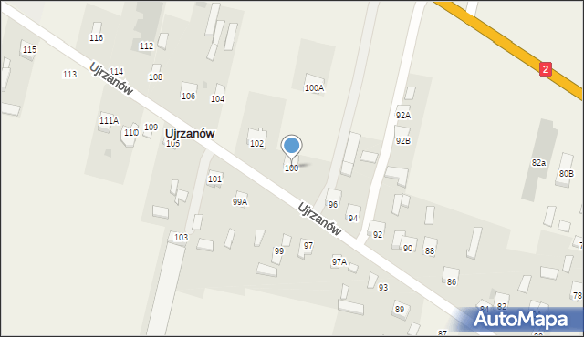 Ujrzanów, Ujrzanów, 100, mapa Ujrzanów