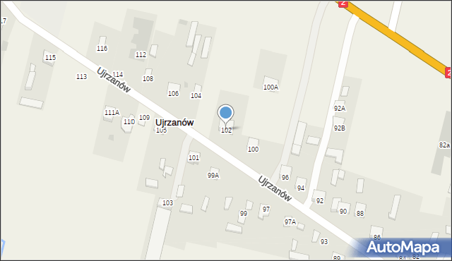 Ujrzanów, Ujrzanów, 102, mapa Ujrzanów