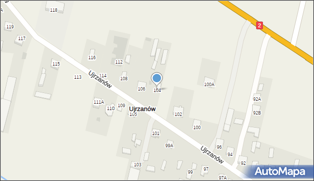 Ujrzanów, Ujrzanów, 104, mapa Ujrzanów
