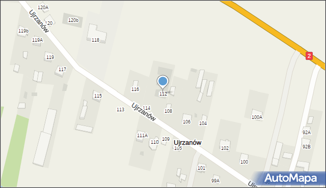 Ujrzanów, Ujrzanów, 112, mapa Ujrzanów
