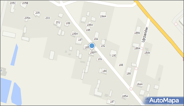 Ujrzanów, Ujrzanów, 193, mapa Ujrzanów