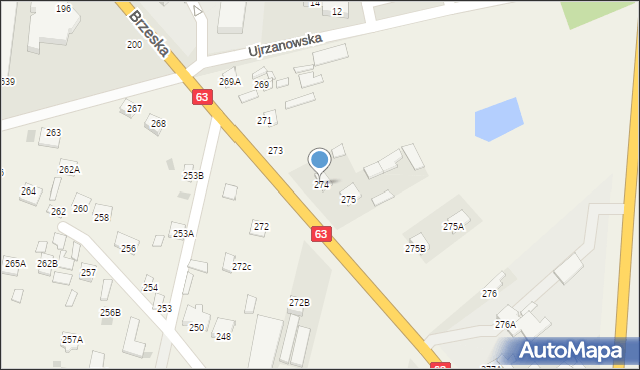 Ujrzanów, Ujrzanów, 274, mapa Ujrzanów