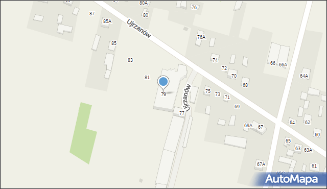 Ujrzanów, Ujrzanów, 79, mapa Ujrzanów
