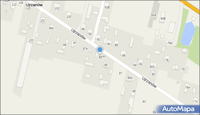Ujrzanów, Ujrzanów, 93, mapa Ujrzanów