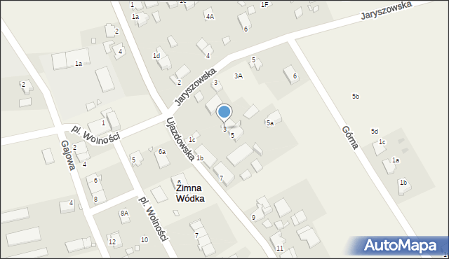 Zimna Wódka, Ujazdowska, 3, mapa Zimna Wódka