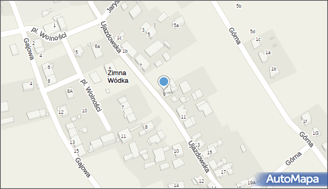 Zimna Wódka, Ujazdowska, 9, mapa Zimna Wódka
