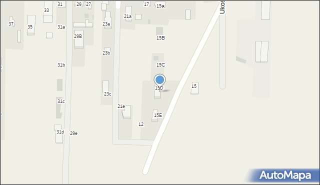 Borzęcin Duży, Ukośna, 10a, mapa Borzęcin Duży