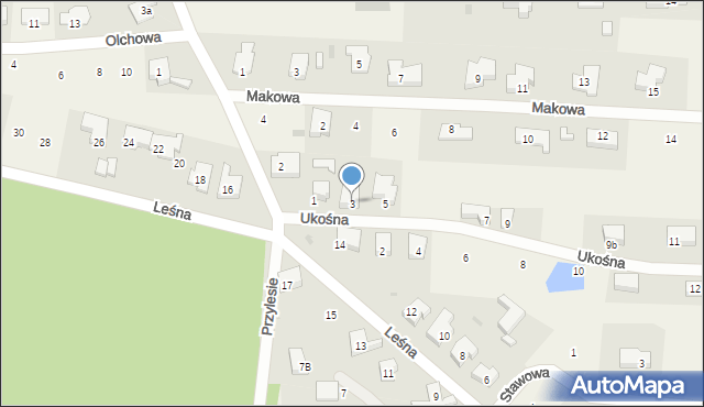 Chwalęcice, Ukośna, 3, mapa Chwalęcice