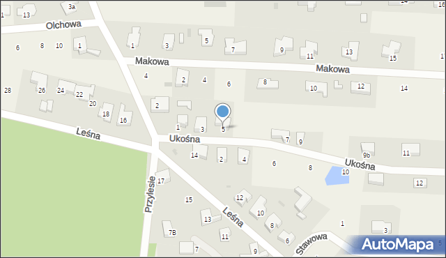 Chwalęcice, Ukośna, 5, mapa Chwalęcice