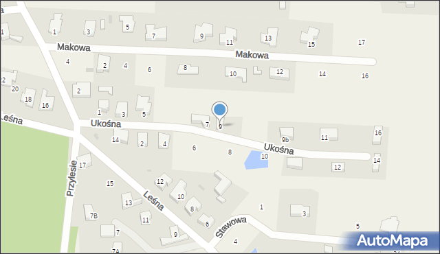 Chwalęcice, Ukośna, 9, mapa Chwalęcice