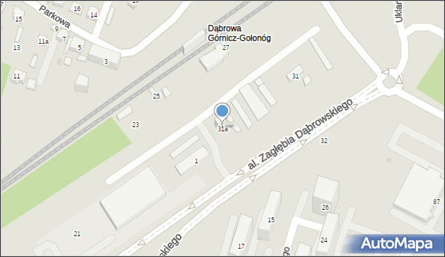 Dąbrowa Górnicza, Uklańskiego Witolda, 31a, mapa Dąbrowa Górnicza