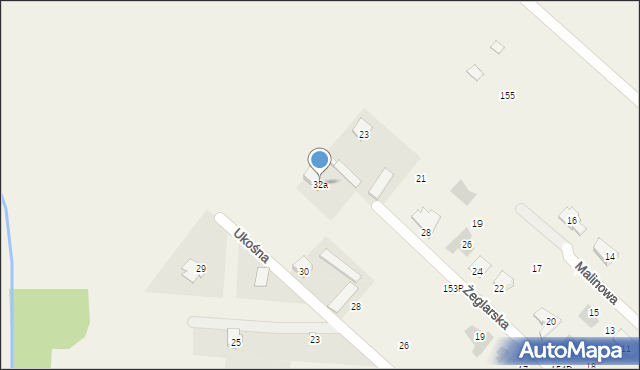 Dąbrowica, Ukośna, 32a, mapa Dąbrowica