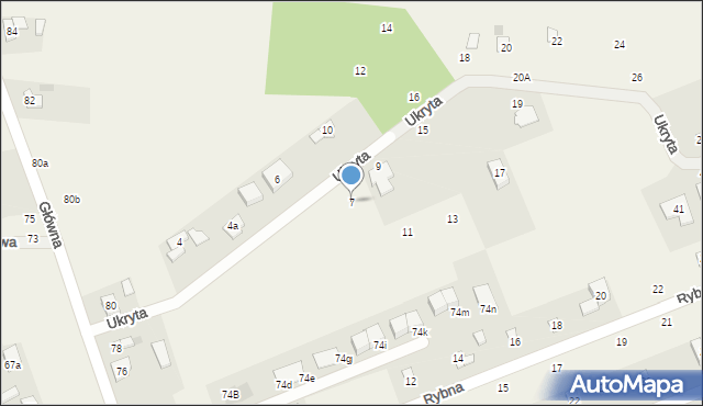 Janówka, Ukryta, 7, mapa Janówka