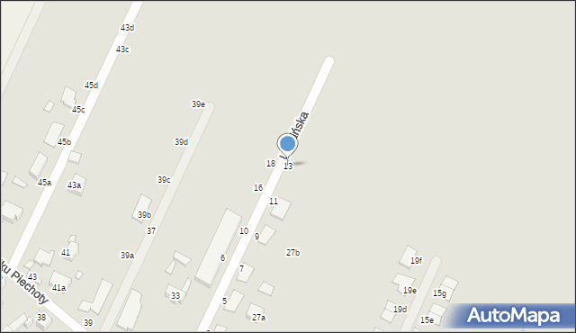 Kalisz, Ukraińska, 13, mapa Kalisza