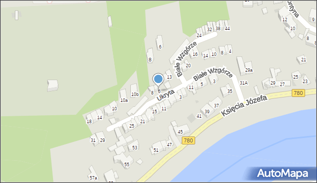 Kraków, Ukryta, 6, mapa Krakowa