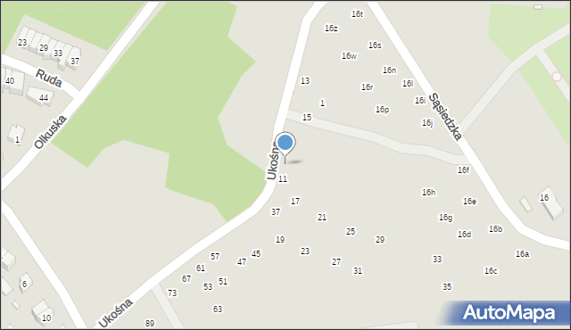 Szczecin, Ukośna, 9, mapa Szczecina