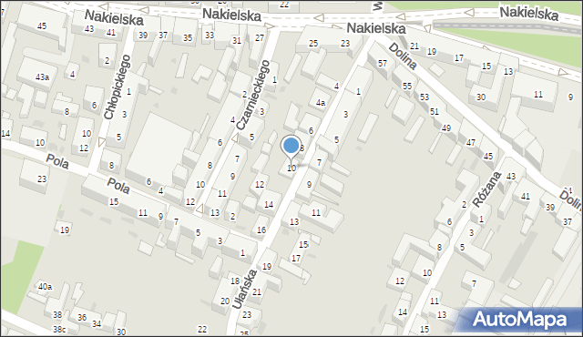 Bydgoszcz, Ułańska, 10, mapa Bydgoszczy