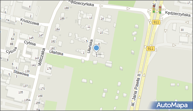 Bytom, Ułańska, 2, mapa Bytomia