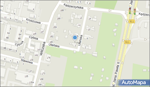 Bytom, Ułańska, 3, mapa Bytomia