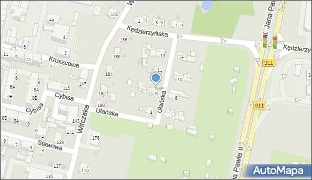 Bytom, Ułańska, 7, mapa Bytomia