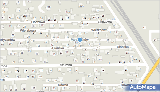 Ciechanów, Ułańska, 8, mapa Ciechanów