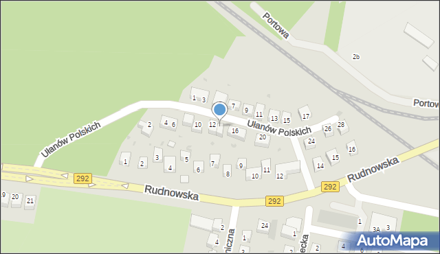 Głogów, Ułanów Polskich, 14, mapa Głogów