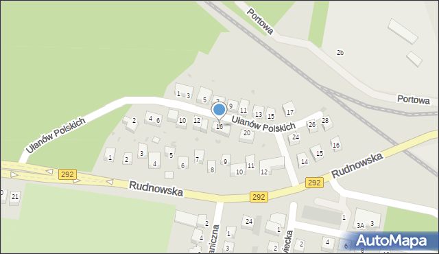 Głogów, Ułanów Polskich, 16, mapa Głogów