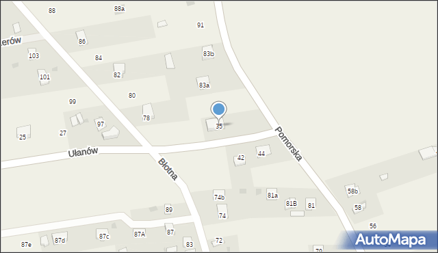 Jaktorów, Ułanów, 35, mapa Jaktorów