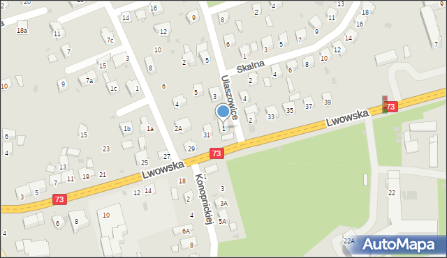 Jasło, Ulaszowice, 1, mapa Jasła