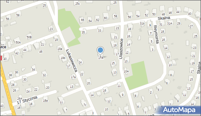 Jasło, Ulaszowice, 17A, mapa Jasła