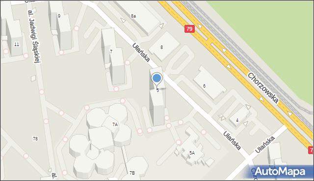 Katowice, Ułańska, 5, mapa Katowic