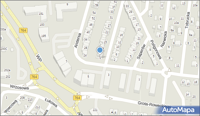 Kielce, Ułańska, 1, mapa Kielc