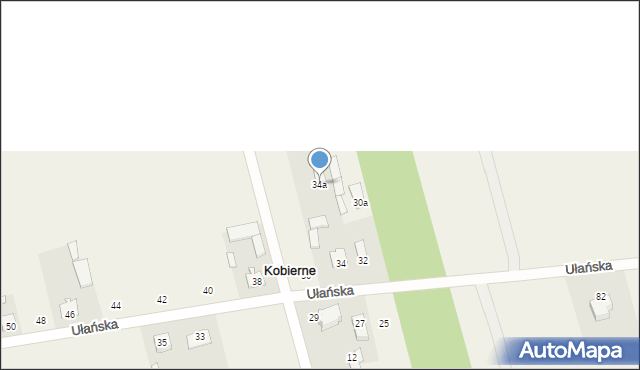 Kobierne, Ułańska, 34a, mapa Kobierne