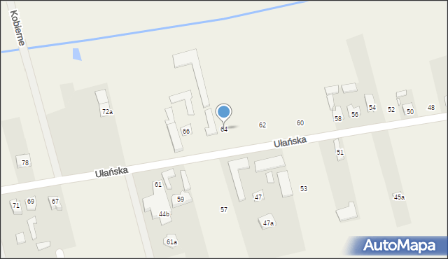 Kobierne, Ułańska, 64, mapa Kobierne