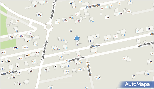 Kobyłka, Ułanów, 3, mapa Kobyłka