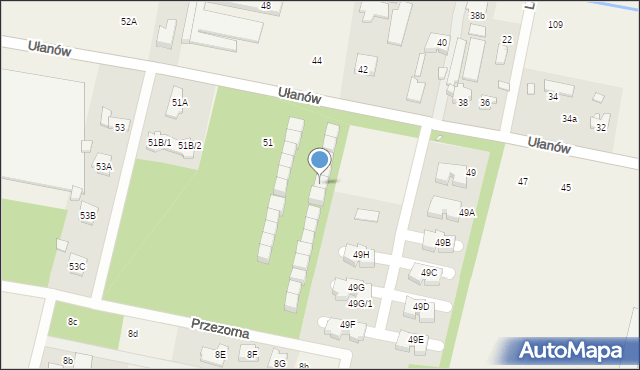 Kolonia Warszawska, Ułanów, 51g, mapa Kolonia Warszawska