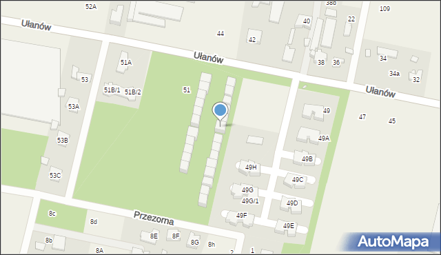 Kolonia Warszawska, Ułanów, 51h, mapa Kolonia Warszawska